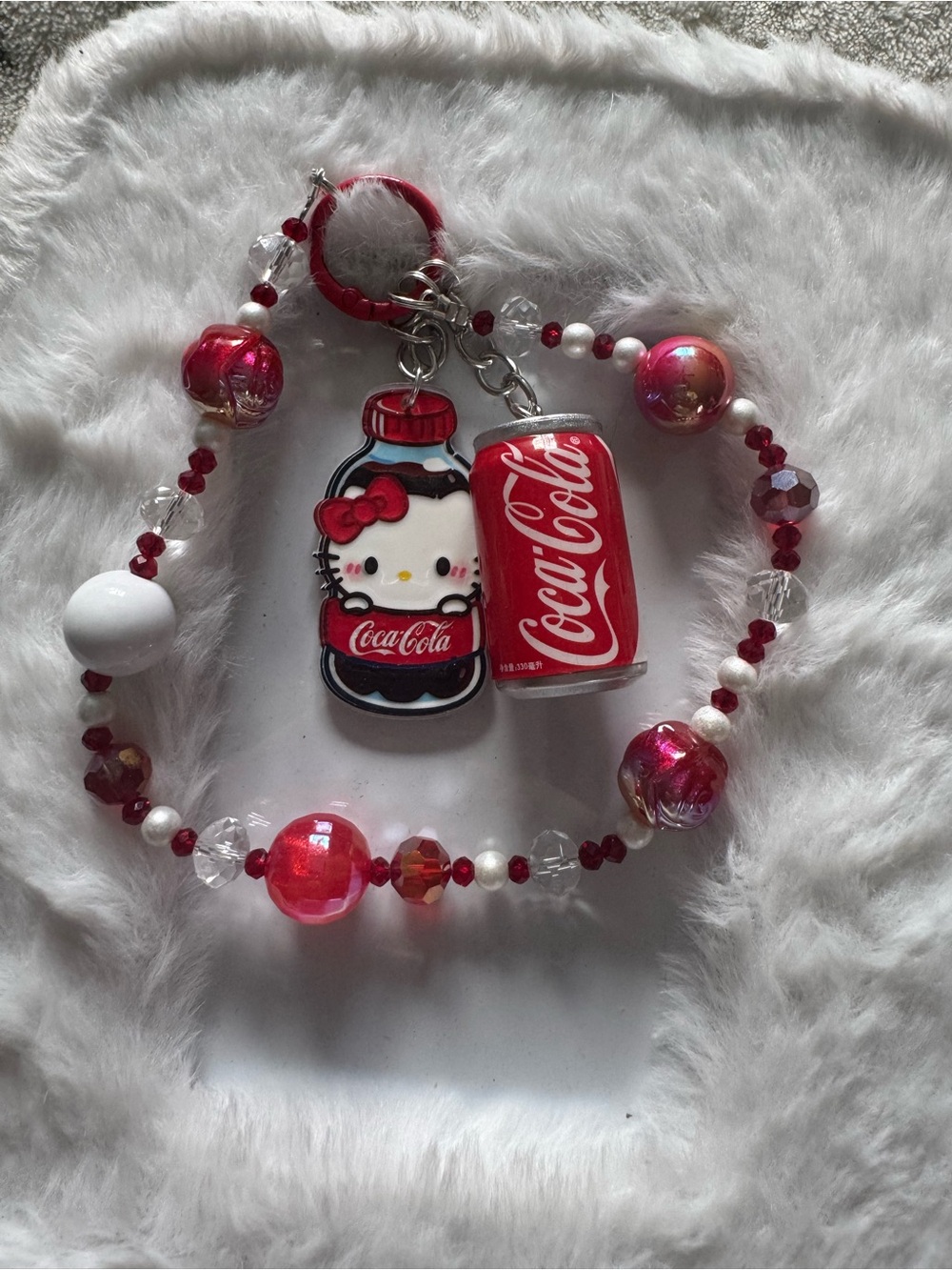 Coca-Cola x Hello Kitty Red Beaded Bag Charm